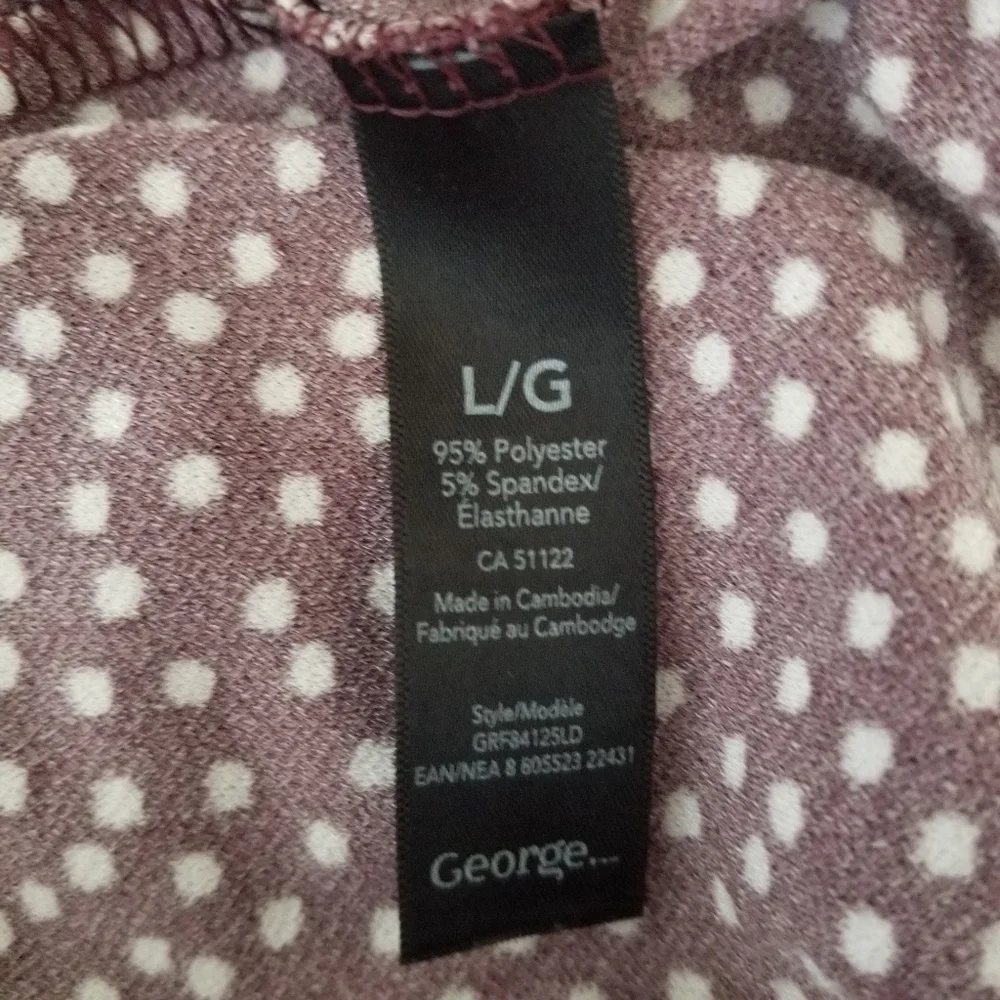 𝅺polka Dot Illusion Faux Wrap Loose Dress Lg 3/4 Sleeve - Picture 8 of 8